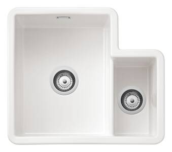 520x600 Paros 1.5 Bowl RHD U/mount Ceramic Sink White