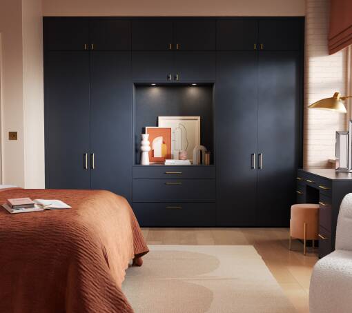 Autograph Navy Blue Silk bedroom