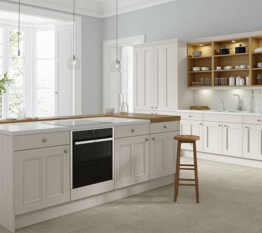 Country Ermine Pebble Grey Matt (White) kitchen