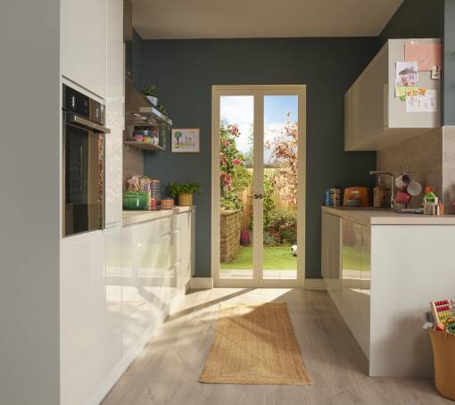 J Pull Pebble Grey Gloss kitchen