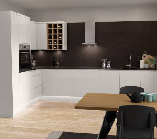 J Pull Pebble Grey Gloss kitchen