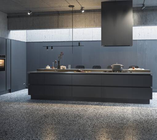 Milano Ultra Pencil Grey Satin kitchen