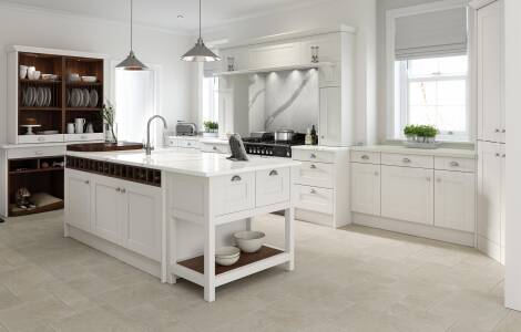 Flooring ideas for kitchens with white or cream cabinets